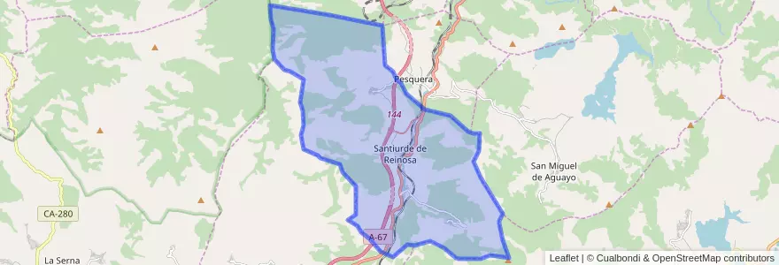Mapa de ubicacion de Santiurde de Reinosa.