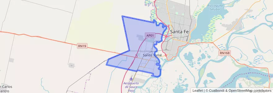 Mapa de ubicacion de Santo Tomé.