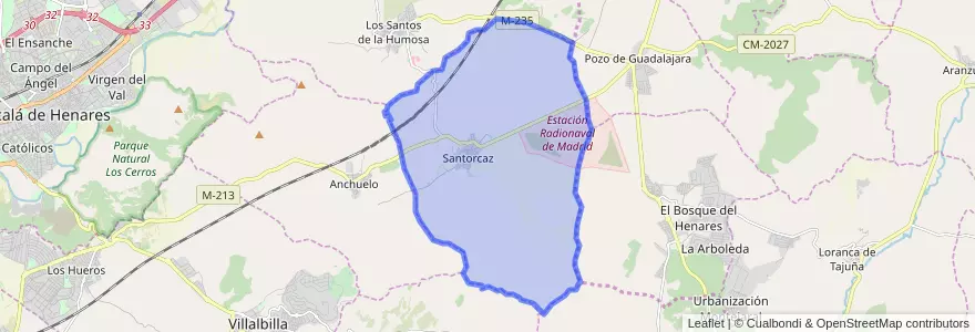 Mapa de ubicacion de Santorcaz.