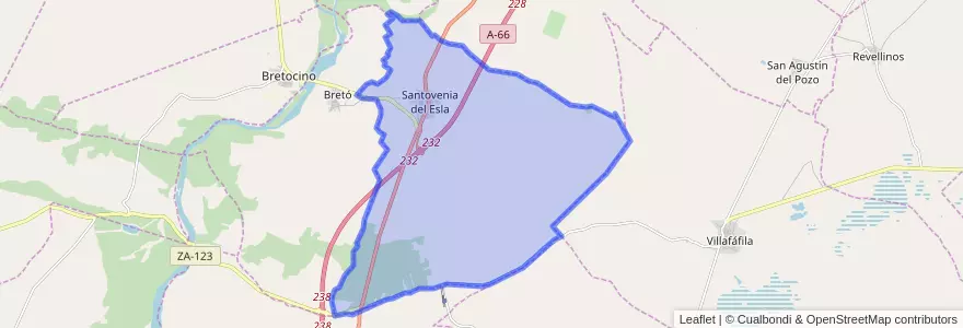 Mapa de ubicacion de Santovenia.