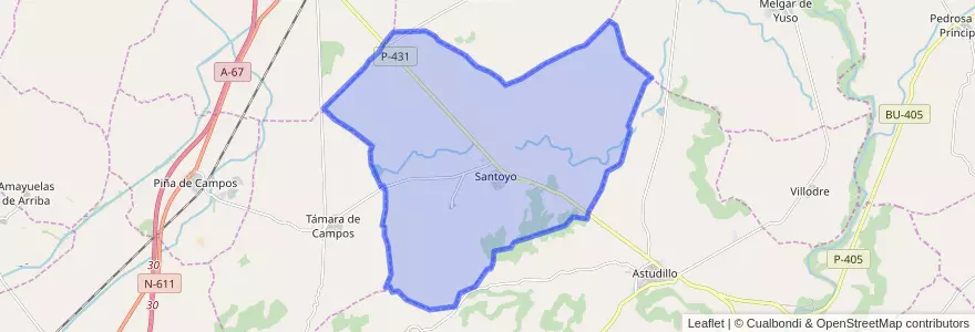 Mapa de ubicacion de Santoyo.