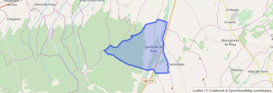 Mapa de ubicacion de Santurde de Rioja.