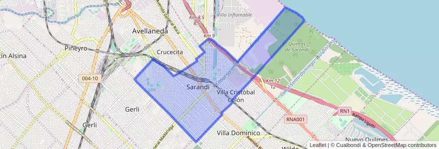Mapa de ubicacion de Sarandí.