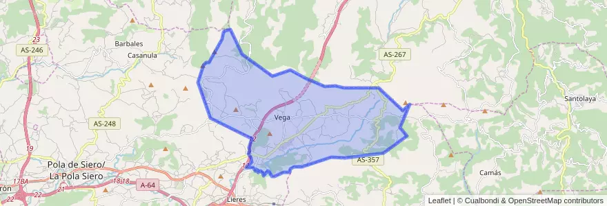 Mapa de ubicacion de Sariego.
