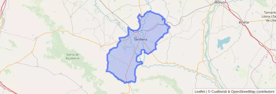 Mapa de ubicacion de Sariñena.