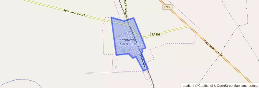 Mapa de ubicacion de Sarmiento.