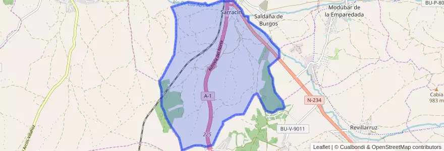 Mapa de ubicacion de Sarracín.