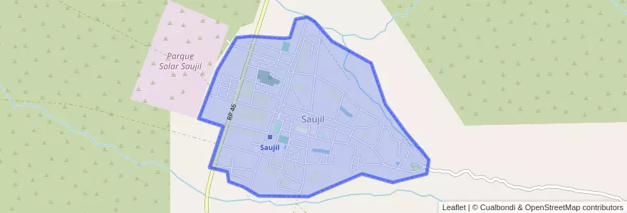 Mapa de ubicacion de Saujil.