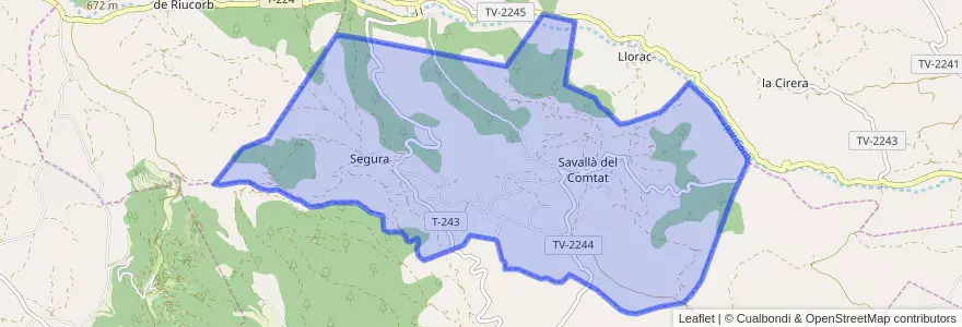 Mapa de ubicacion de Savallà del Comtat.