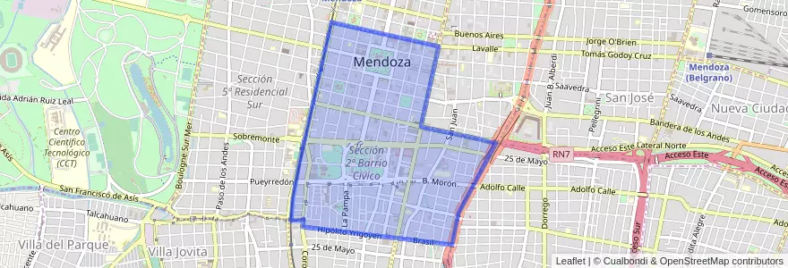 Mapa de ubicacion de Sección 2ª Barrio Cívico.