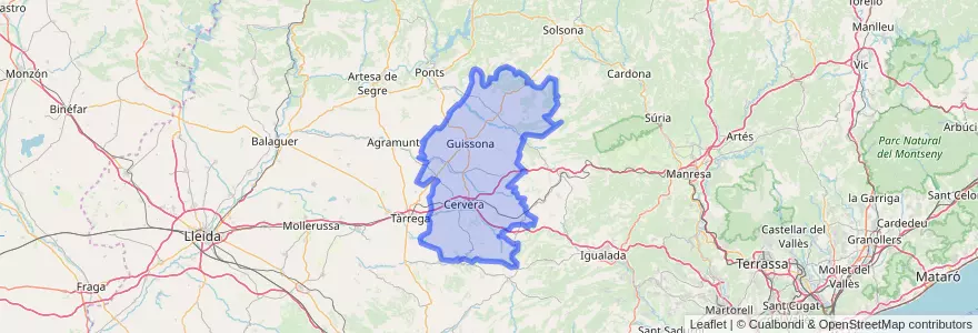 Mapa de ubicacion de Segarra.