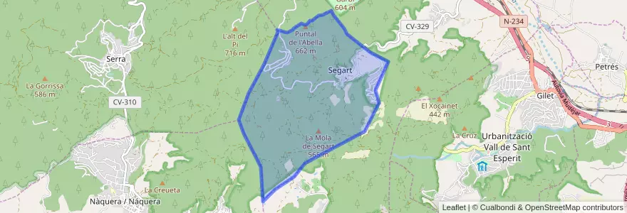 Mapa de ubicacion de Segart.