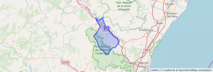 Mapa de ubicacion de Segorbe.