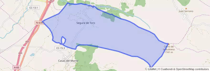 Mapa de ubicacion de Segura de Toro.