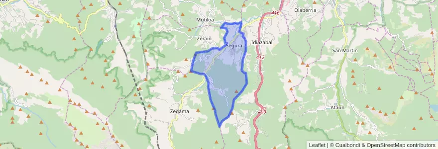 Mapa de ubicacion de Segura.