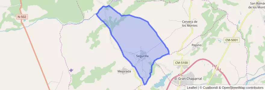Mapa de ubicacion de Segurilla.