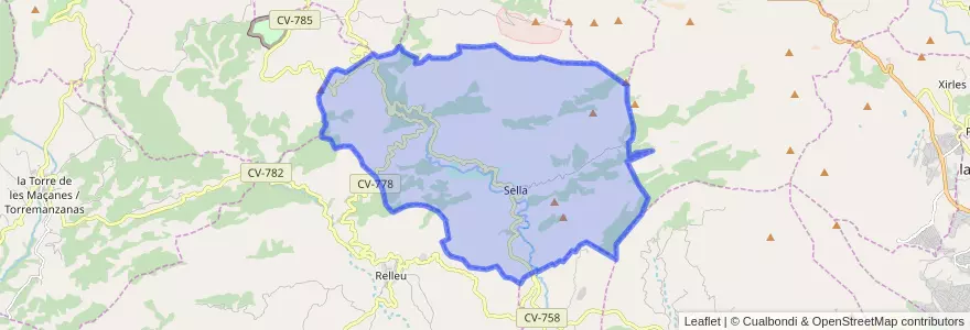 Mapa de ubicacion de Sella.