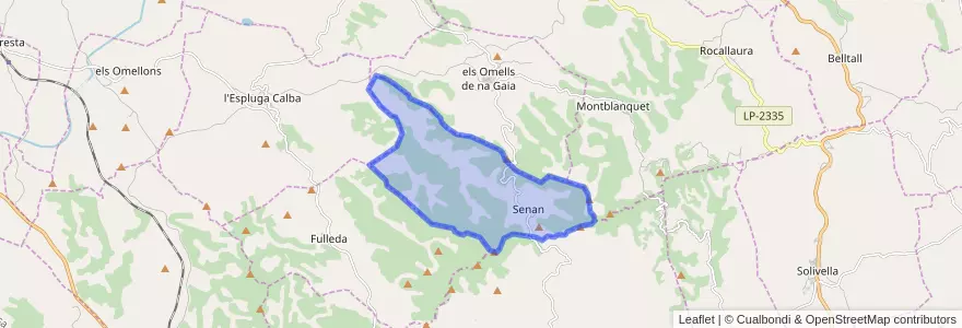 Mapa de ubicacion de Senan.