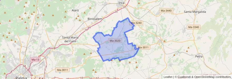 Mapa de ubicacion de Sencelles.