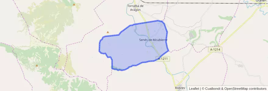 Mapa de ubicacion de Senés de Alcubierre.