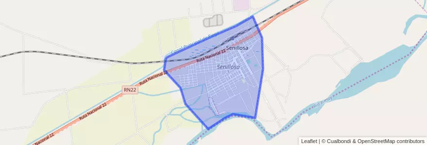 Mapa de ubicacion de Senillosa.