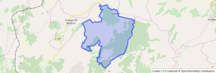 Mapa de ubicacion de Serrato.