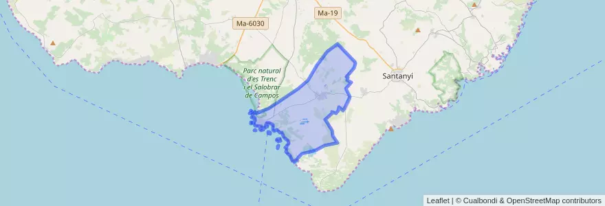 Mapa de ubicacion de Ses Salines.