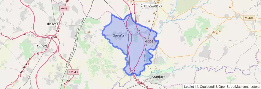 Mapa de ubicacion de Seseña.
