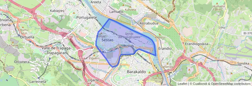 Mapa de ubicacion de Sestao.