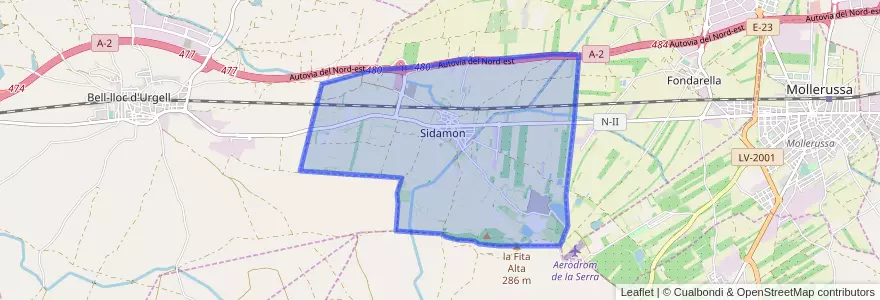 Mapa de ubicacion de Sidamon.