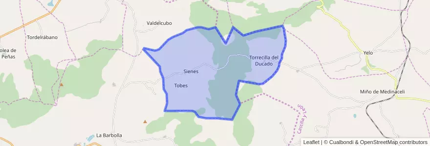 Mapa de ubicacion de Sienes.