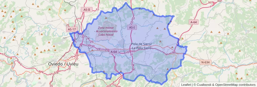 Mapa de ubicacion de Siero.