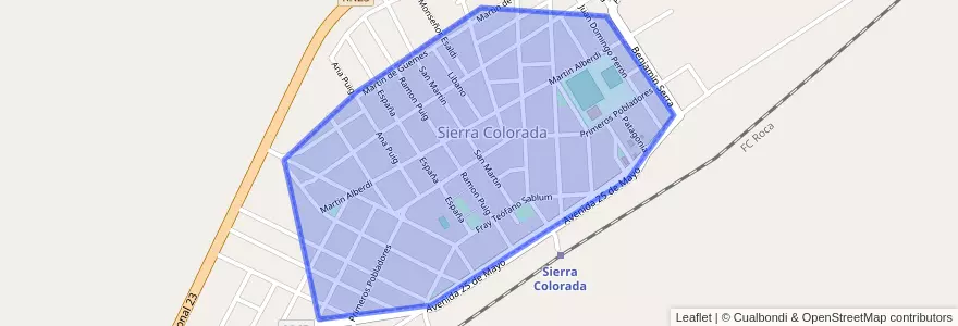 Mapa de ubicacion de Sierra Colorada.