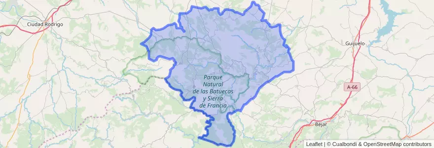 Mapa de ubicacion de Sierra de Francia.