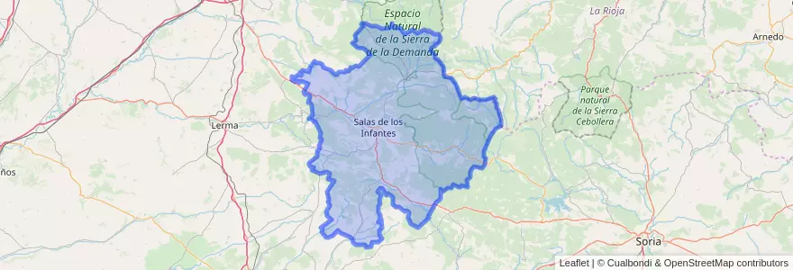 Mapa de ubicacion de Sierra de la Demanda.