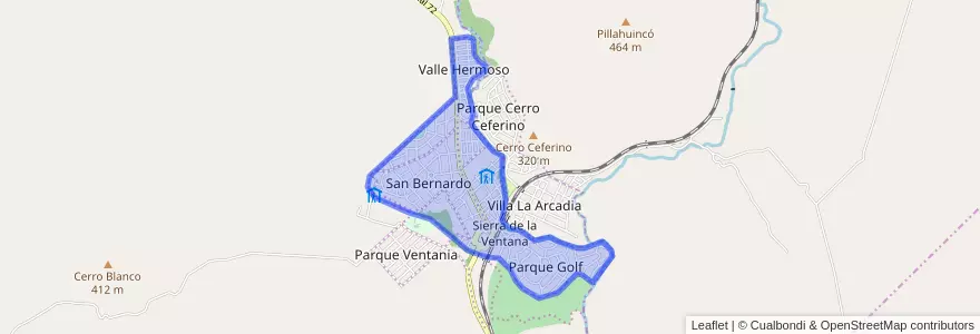 Mapa de ubicacion de Sierra de la Ventana.