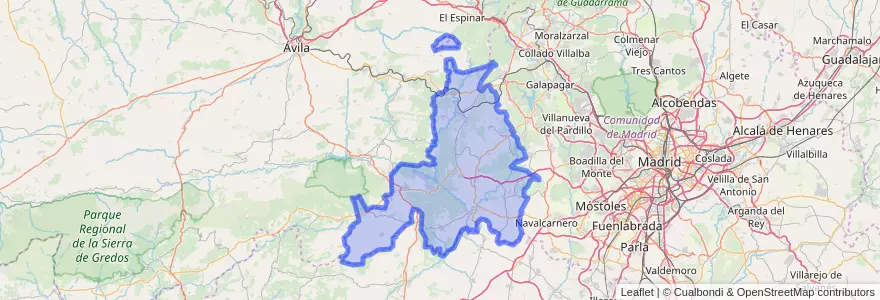 Mapa de ubicacion de Sierra Oeste.