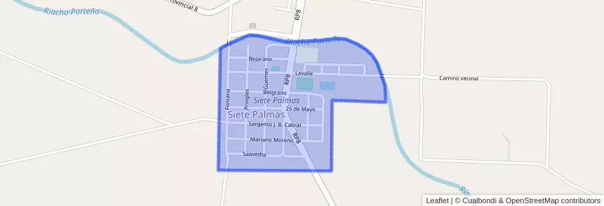 Mapa de ubicacion de Siete Palmas.