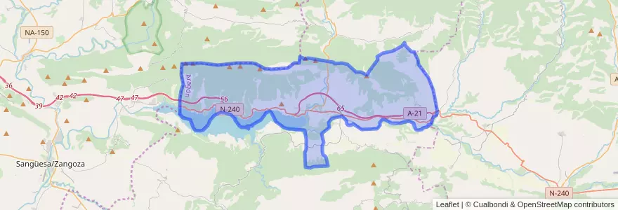 Mapa de ubicacion de Sigüés.