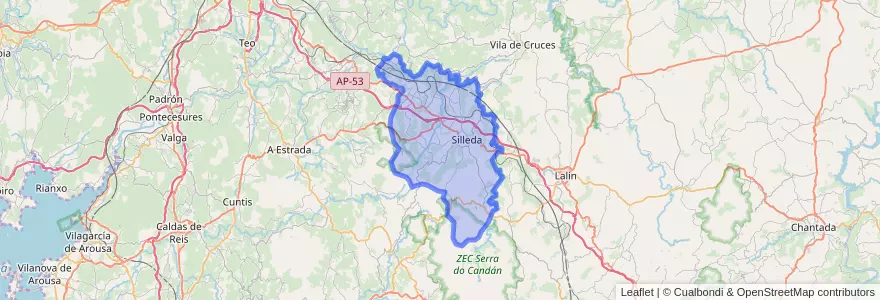 Mapa de ubicacion de Silleda.