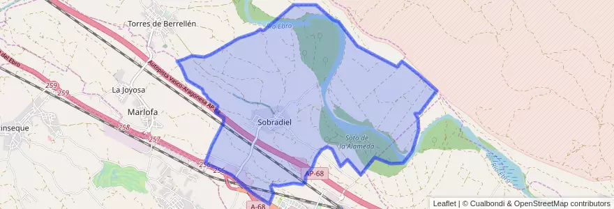 Mapa de ubicacion de Sobradiel.