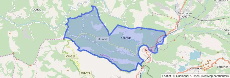 Mapa de ubicacion de Sobrado.