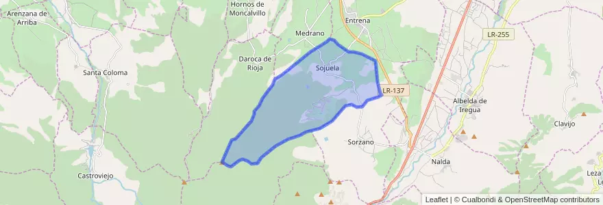 Mapa de ubicacion de Sojuela.