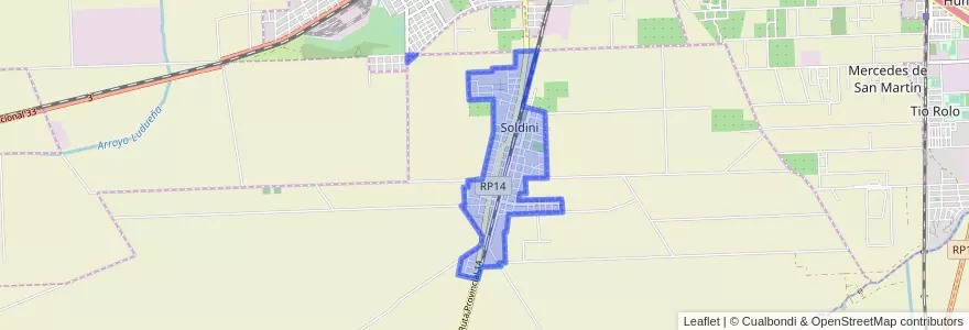 Mapa de ubicacion de Soldini.