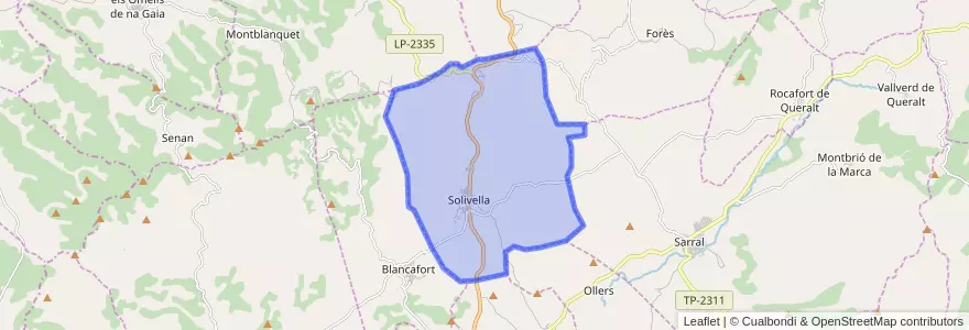 Mapa de ubicacion de Solivella.