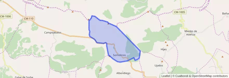 Mapa de ubicacion de Somolinos.