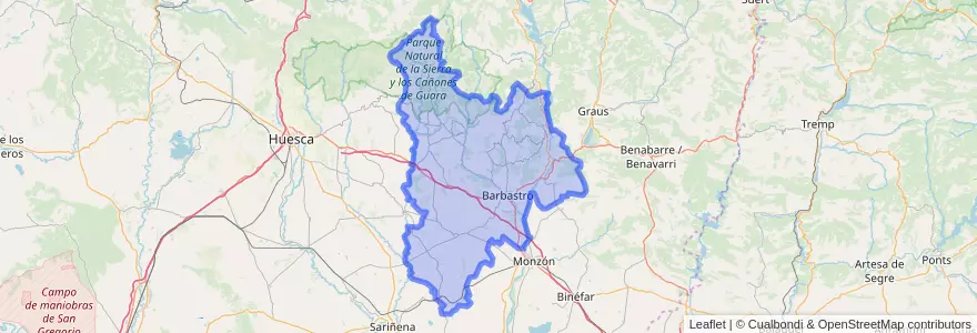 Mapa de ubicacion de Somontano de Barbastro.