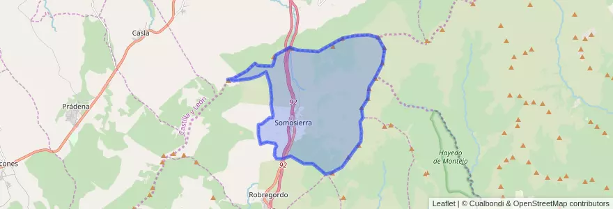 Mapa de ubicacion de Somosierra.