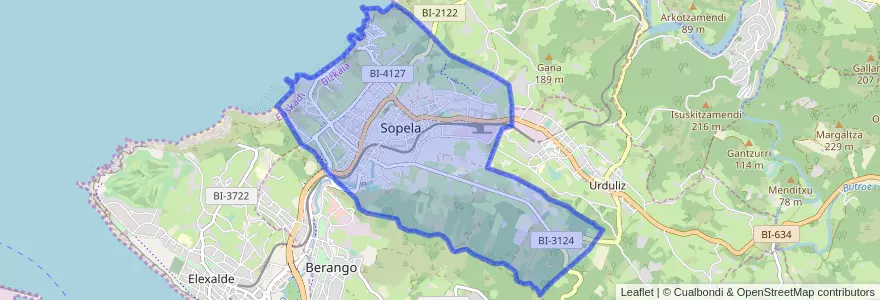 Mapa de ubicacion de Sopelana.