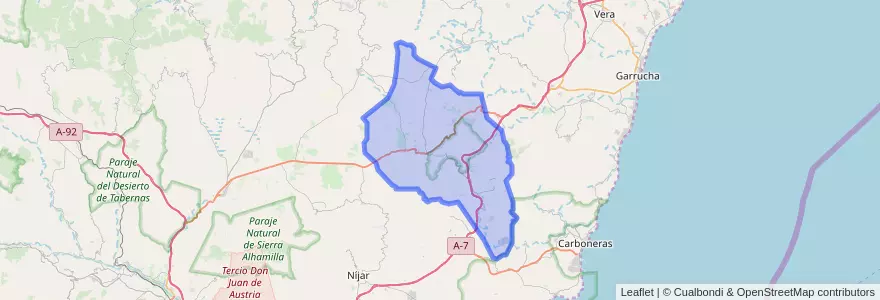 Mapa de ubicacion de Sorbas.
